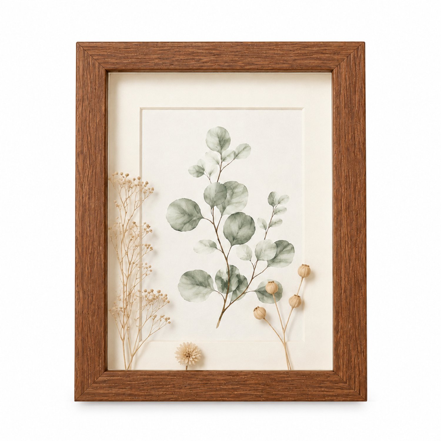 SWGOTA MDF-fotolijst in walnootkleur, 30 x 40 cm, met 2 cm holle ruimte, glas en afbeelding Walnootbruin