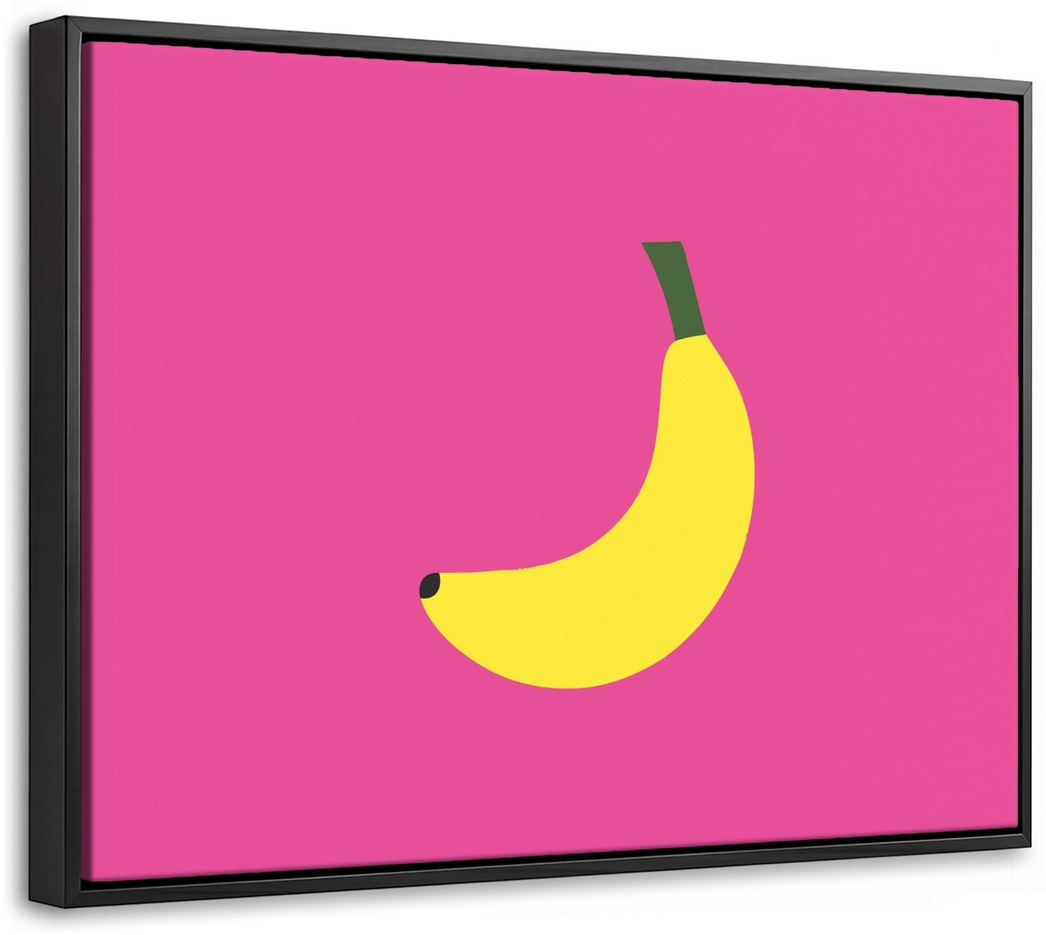 Canvas Schilderij met Baklijst 40x30cm - Banaan - Geel - Fruit - Muurdecoratie woonkamer - Slaapkamer decoratie - Kamer accessoires - Schilderijen op canvas met lijst
