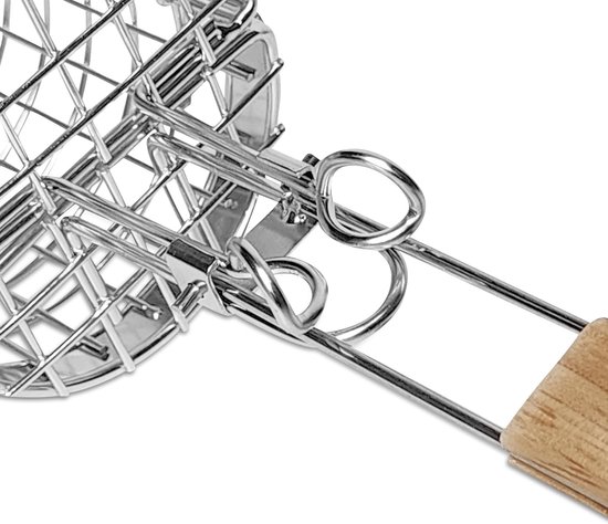 Premium XL Grillmand - Roestvrij staal - Voor Barbecue - Rollend Design - Voor Groenten en Vlees van premium — afbeelding 3