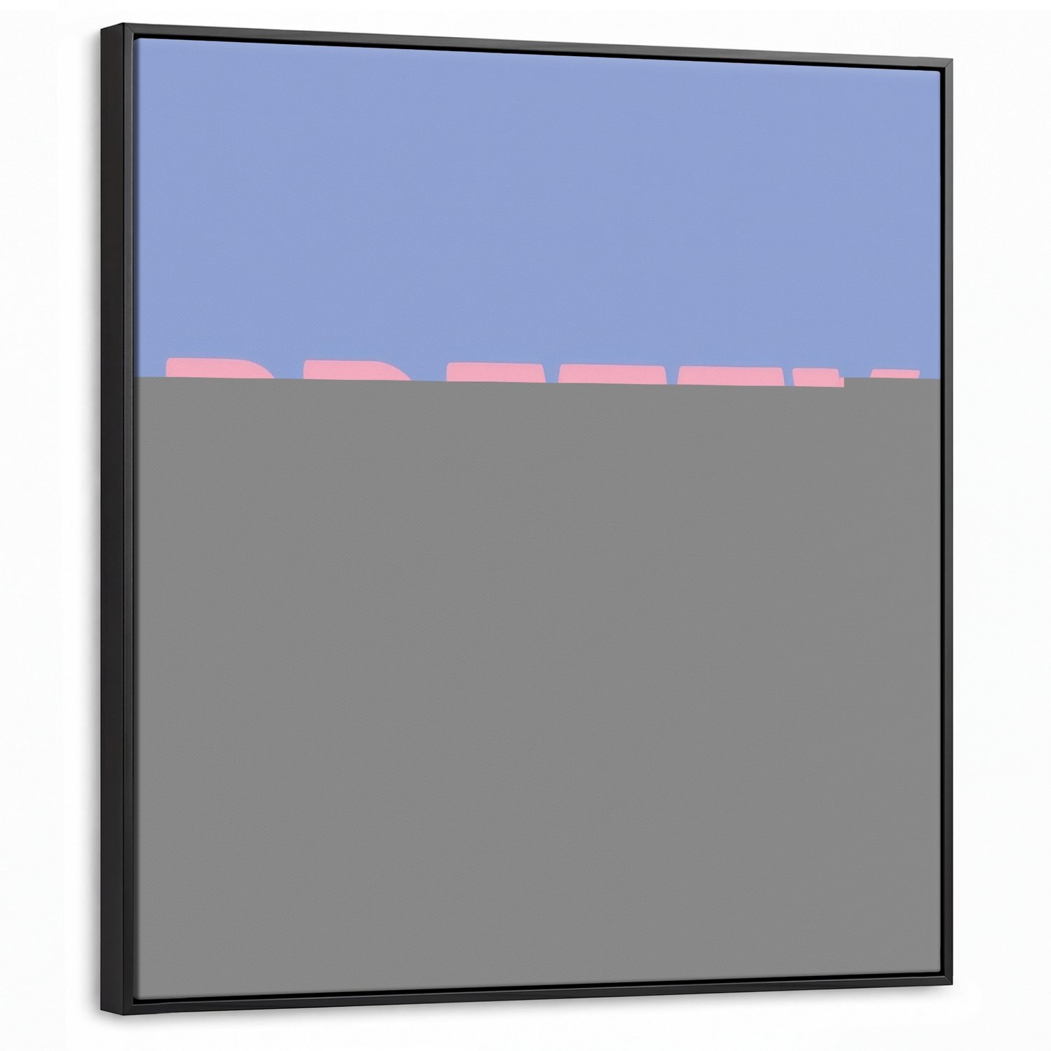 Canvas Schilderij met Baklijst 90x90cm - Pretty - Roze - Blauw - Golvend - Muurdecoratie woonkamer - Slaapkamer decoratie - Kamer accessoires - Schilderijen op canvas met lijst