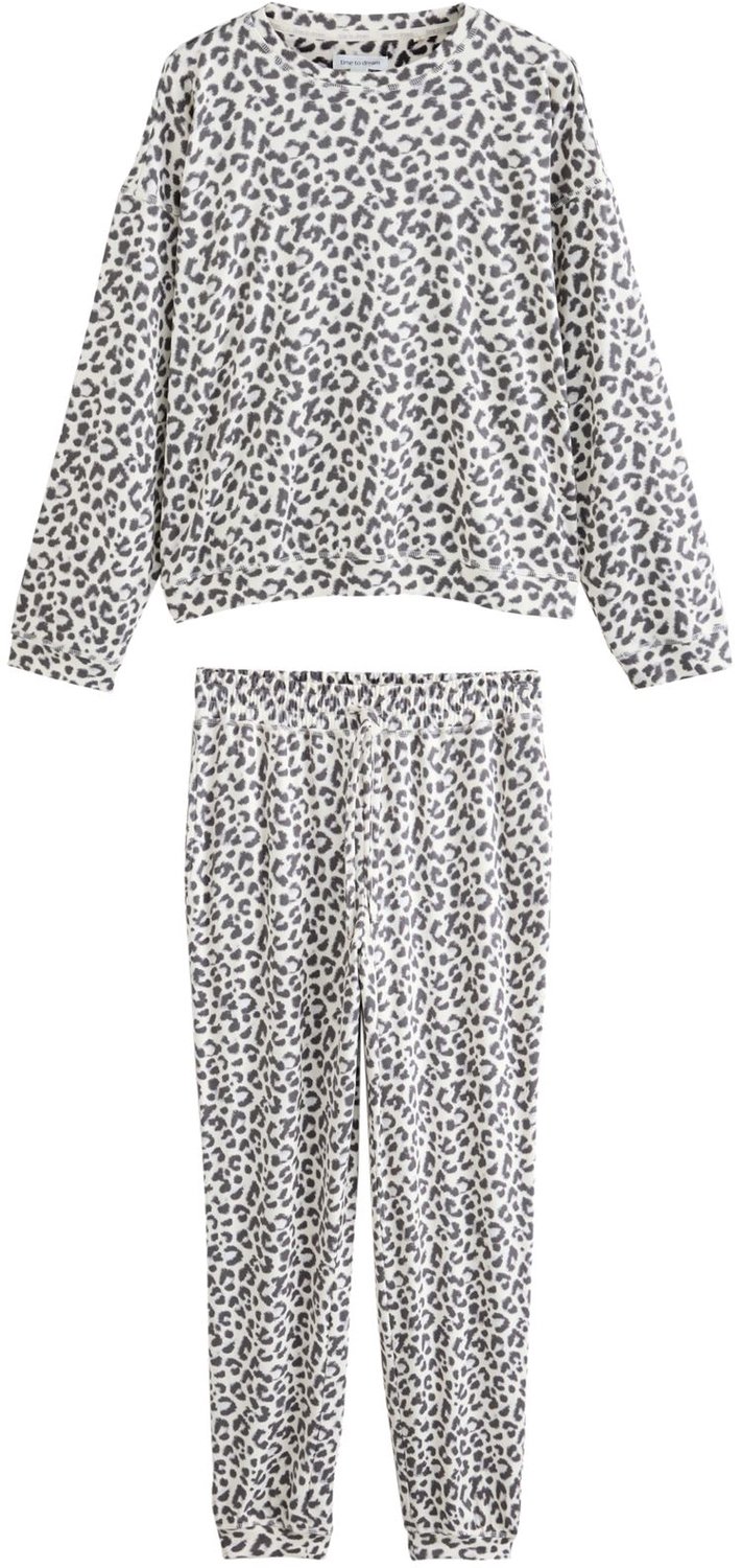 Next Dames - Behaaglijke pyjama met lange mouwen - Tall - Grijs Grey Animal