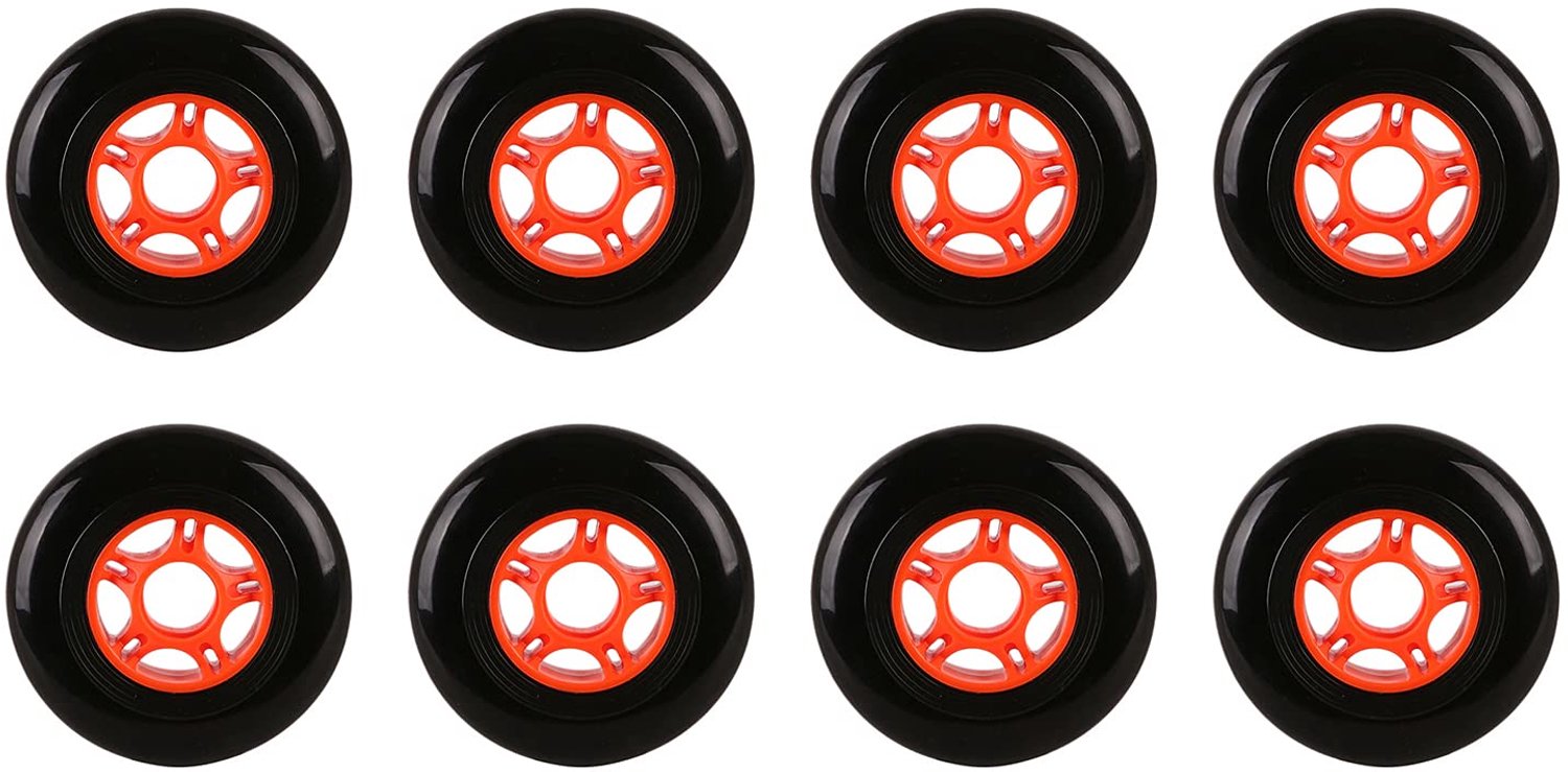 Set van 8 Inline Skate Wielen 72 mm met 608ZZ Lagers Zwart