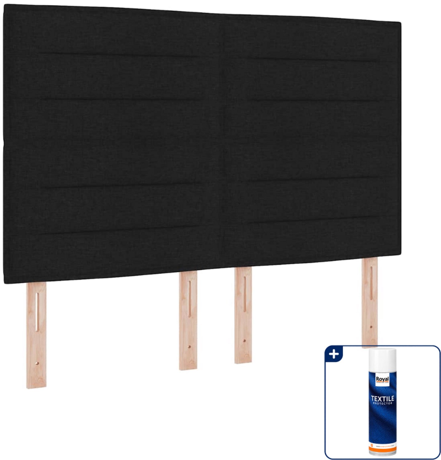 vidaXL boxspring met matras en led - queensize - 160 x 200 cm - zwart - Inclusief textielbeschermer 500 ml