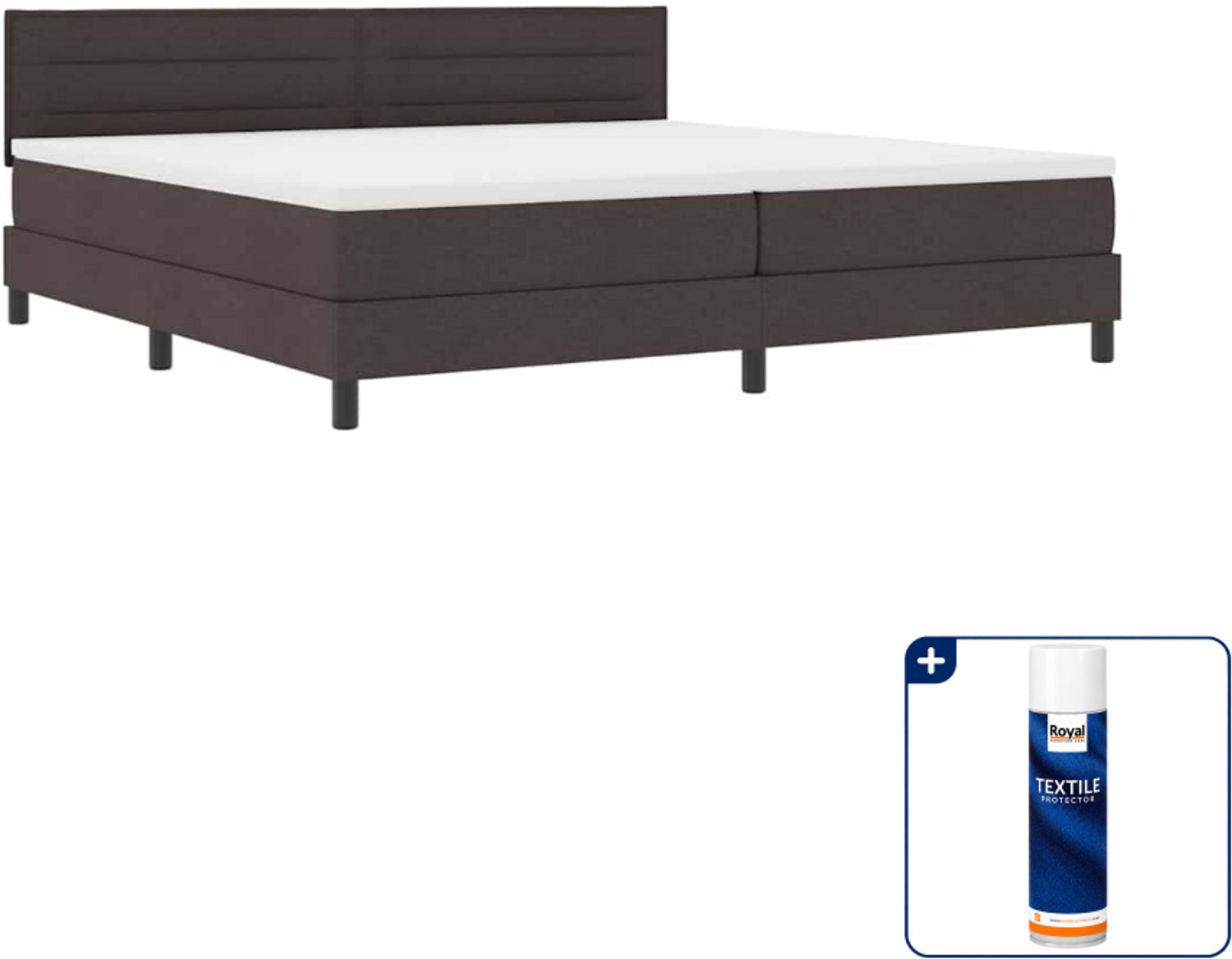 vidaXL boxspring - 200 x 200 cm - donkerbruin - Inclusief textielbeschermer 500 ml