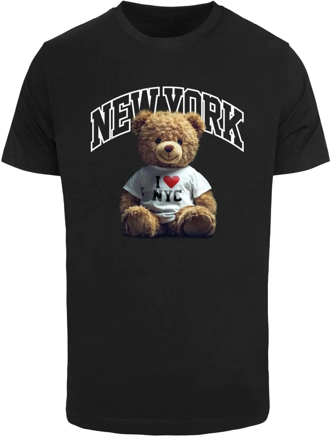 T-shirt Mister Tee New York College Bear Zwart