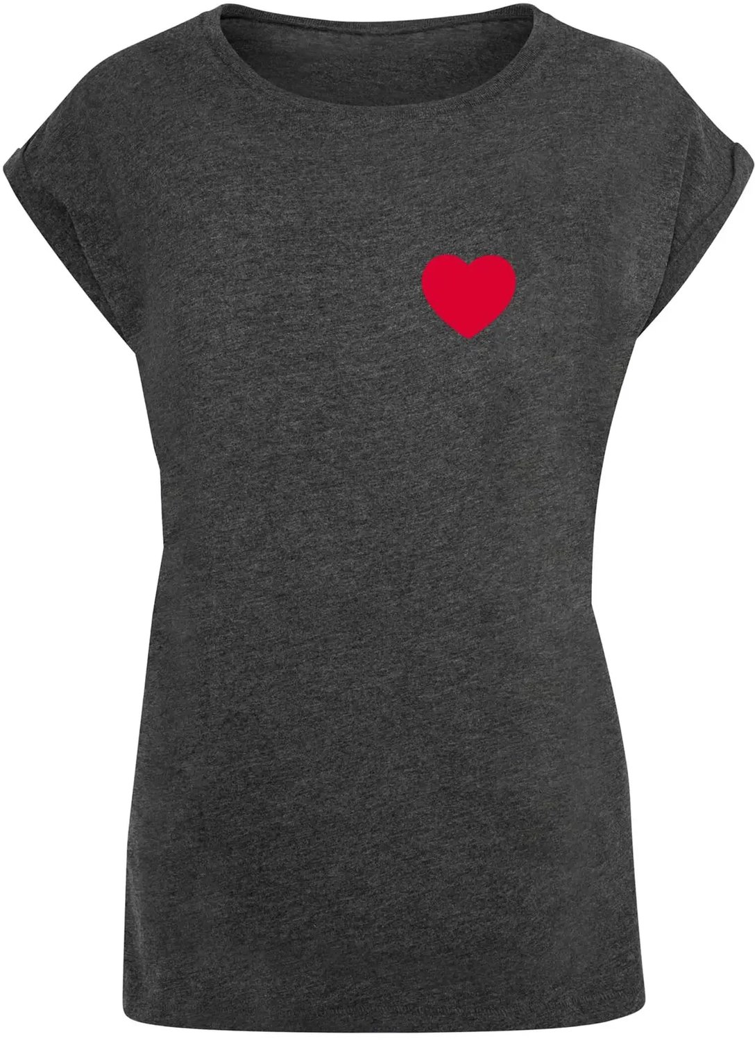 T-shirt dames Mister Tee Heart Extended Houtskool