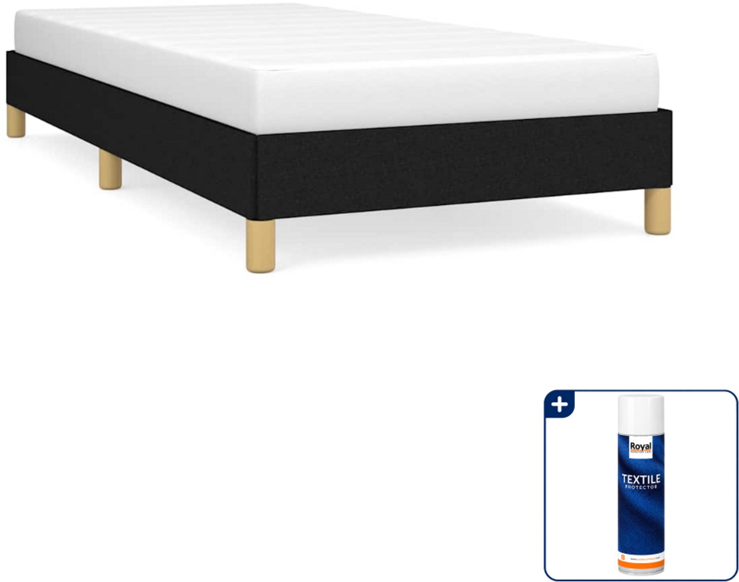 vidaXL bedframe 100 x 200 cm - stof - zwart - Inclusief textielbeschermer 500 ml