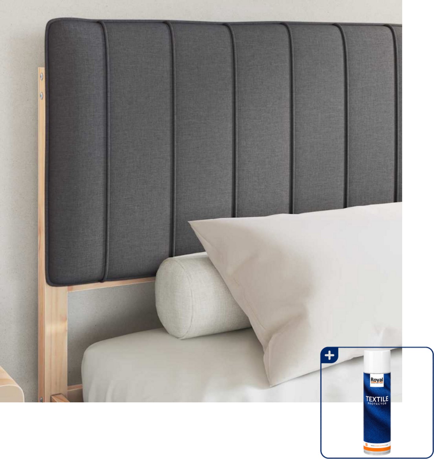 vidaXL bedframe - Queensize - 160 x 200 cm - donkergrijs - Inclusief textielbeschermer 500 ml