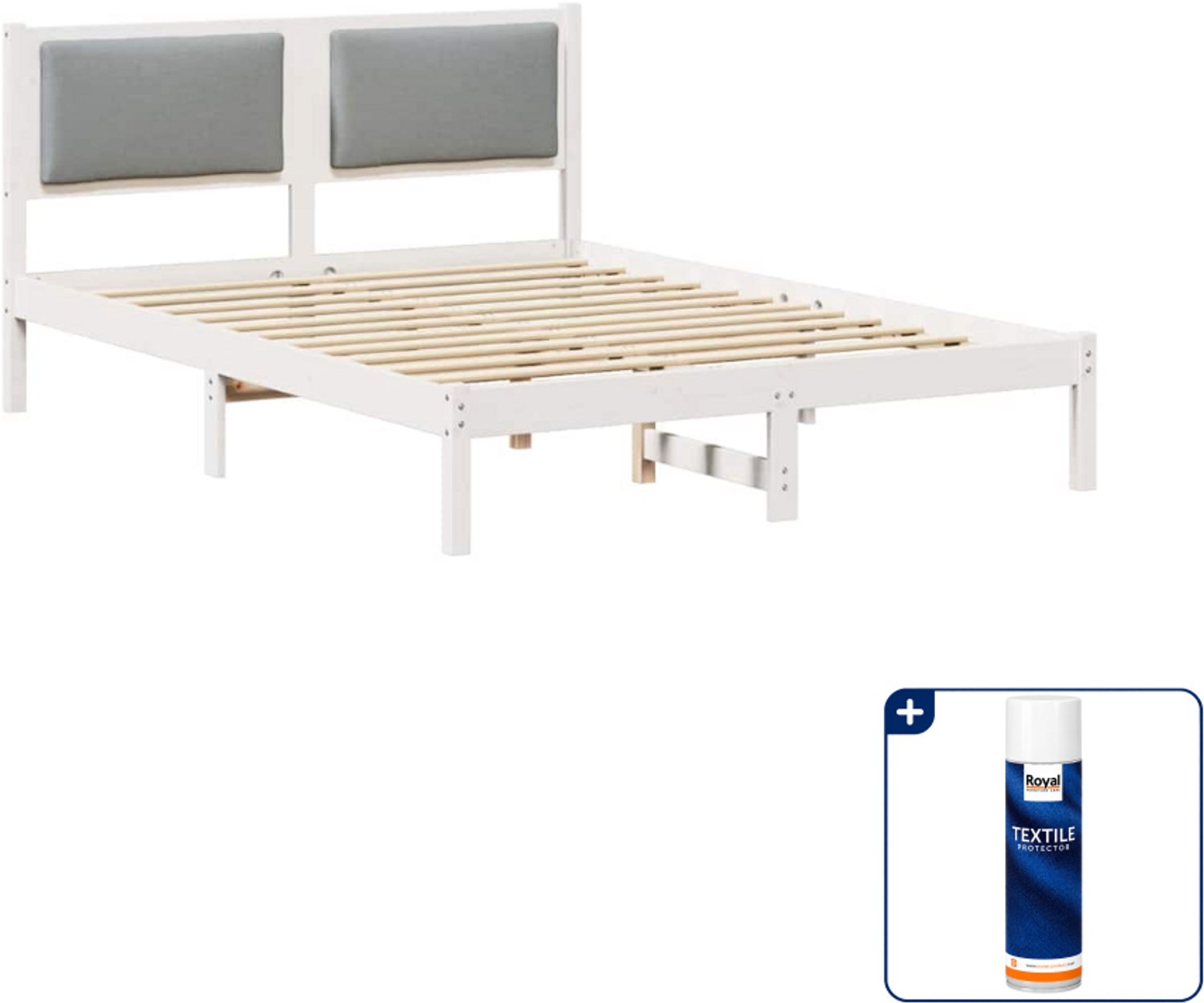 vidaXL bedframe - Queensize - 160 x 200 cm - lichtgrijs - Inclusief textielbeschermer 500 ml
