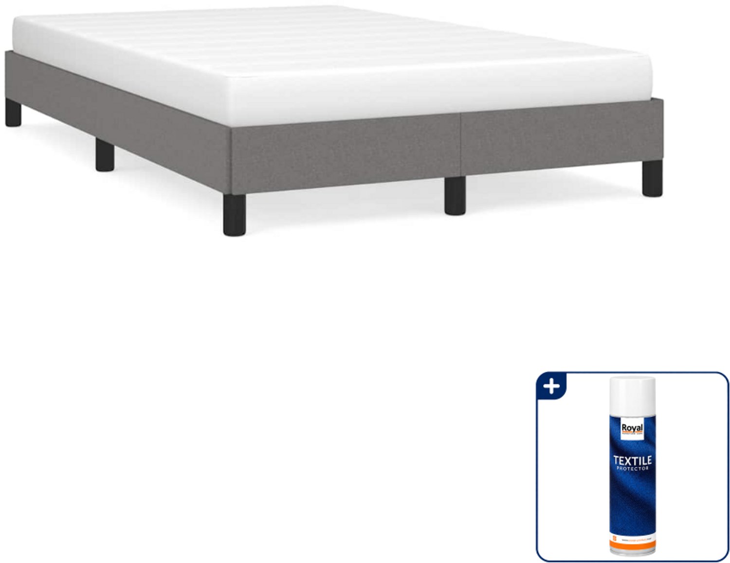 vidaXL bedframe - 120 x 190 cm - stof - donkergrijs - Inclusief textielbeschermer 500 ml