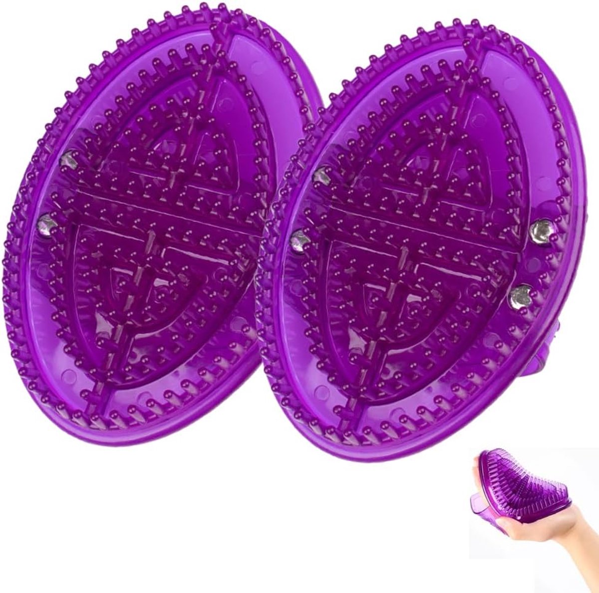 Massageborstelset - 2 stuks - siliconen - ergonomisch - spiervermoeidheid verlichten - ShopVlot