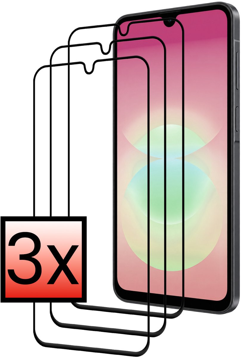Screenprotector - 3 Stuks - Geschikt voor Samsung Galaxy A18 - Full Cover - Beschermglas - Gehard Glas - Tempered Glass - Screen Protector