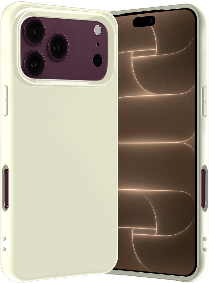 Hoes - Geschikt voor Apple iPhone 18 Pro Max - Sterk & Shockproof - Hoesje Cover - Siliconen Case - Wit