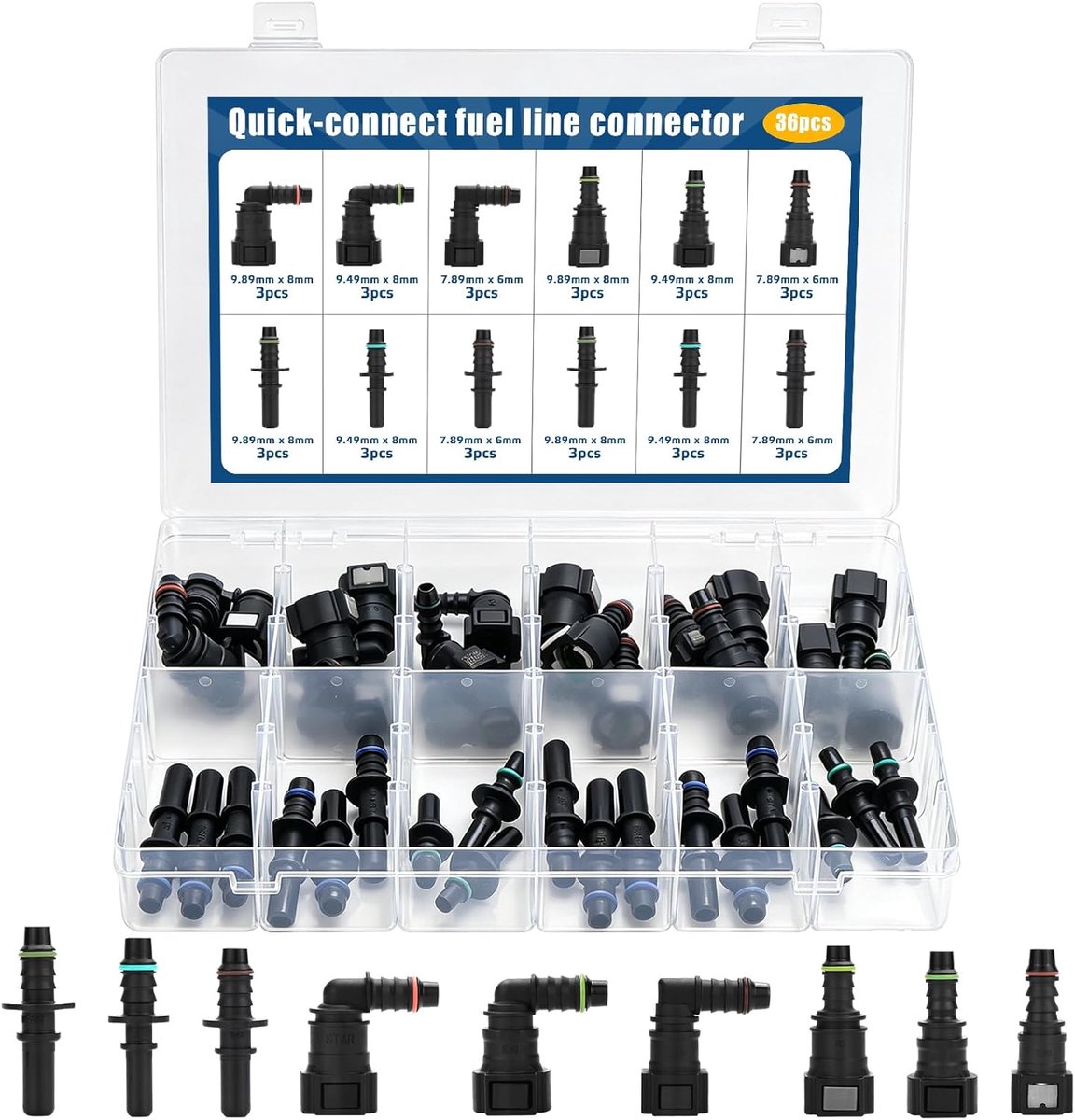 36 Pcs Quick Release Quick Release Fuel Line Connector Quick Release Fuel Line Connector SAE 10mm 9.5mm 8mm for Car - ShopVlot