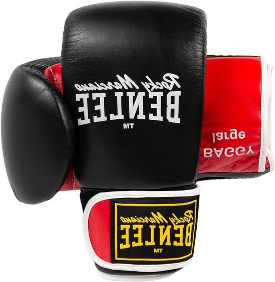 Leren tas voor handschoenen - Handschoenen voor bokszak - Voor intensieve training - Brede klittenbandsluiting - Maat M - Zwart en rood