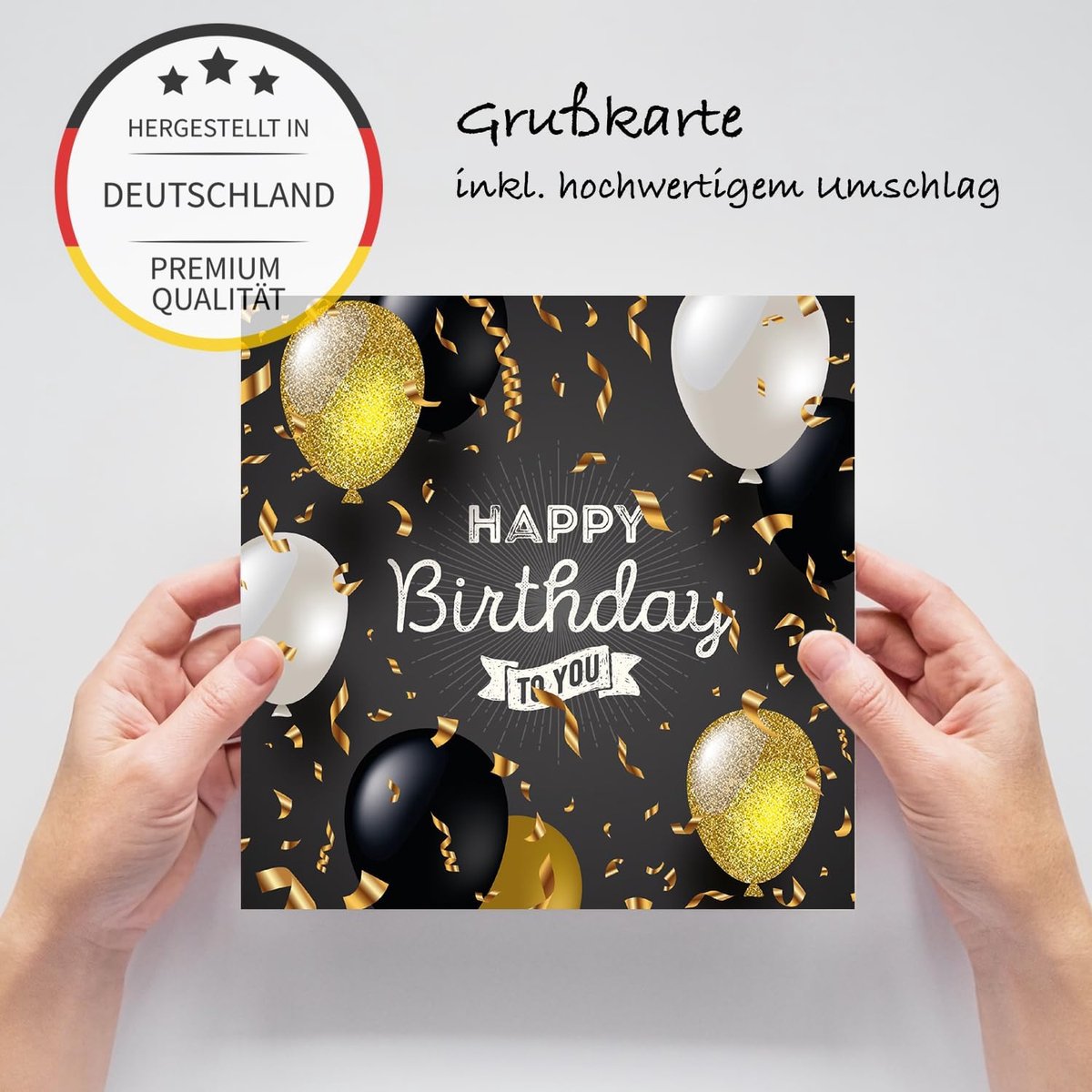 Verjaardagskaart 14.8 x 14.8 cm - Elegante uitstraling - Inclusief witte envelop - Perfect voor verjaardagen - ShopVlot