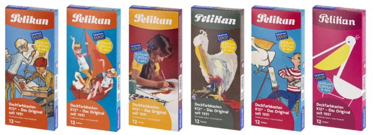 Pelikan verfset K12 Retro Edition, 12 kleuren, jubileumeditie