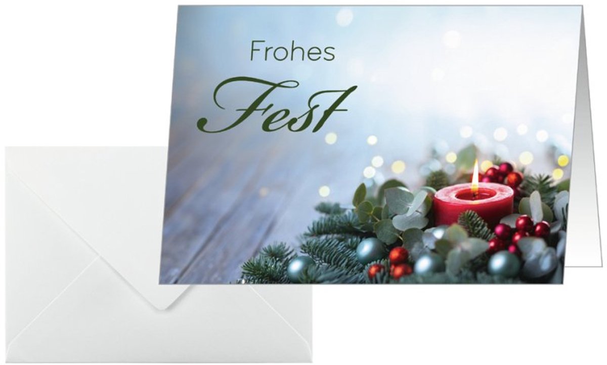 Sigel kerstkaart Candlelight Cheer, A6 liggend, 25 stuks, 25 enveloppen