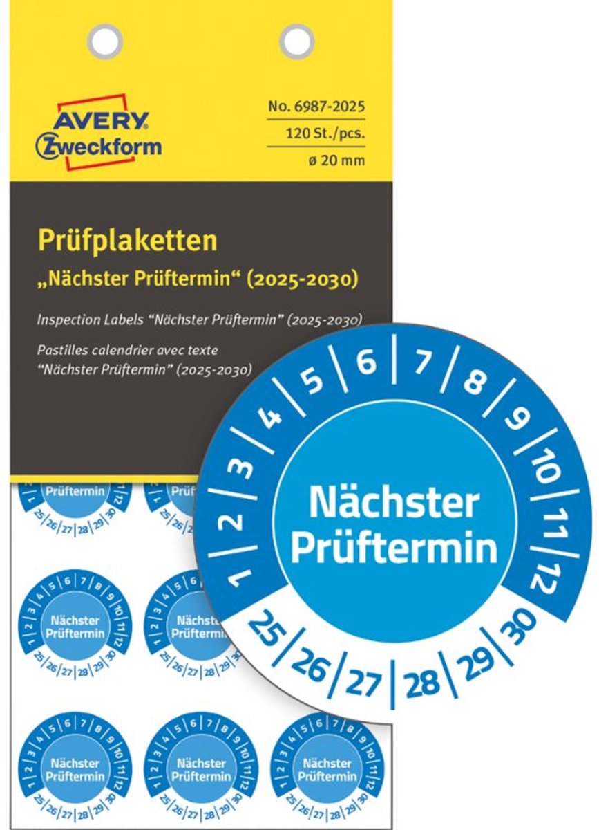 AVERY Zweckform inspectie-etiketten, violet, 30 mm, 80 stuks