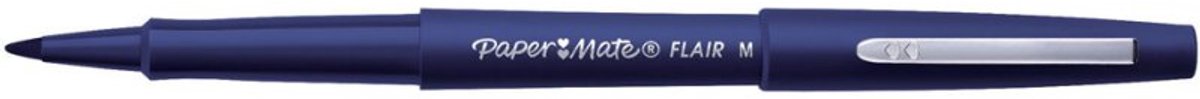 Paper Mate Flair viltstiften | medium punt (0,7 mm) | Marineblauw | 12 stuks