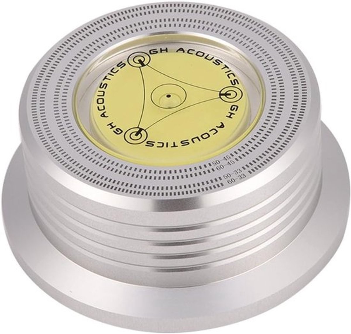 Universele vinylplaatstabilisator met waterpas voor lp-platenspeler - zilver