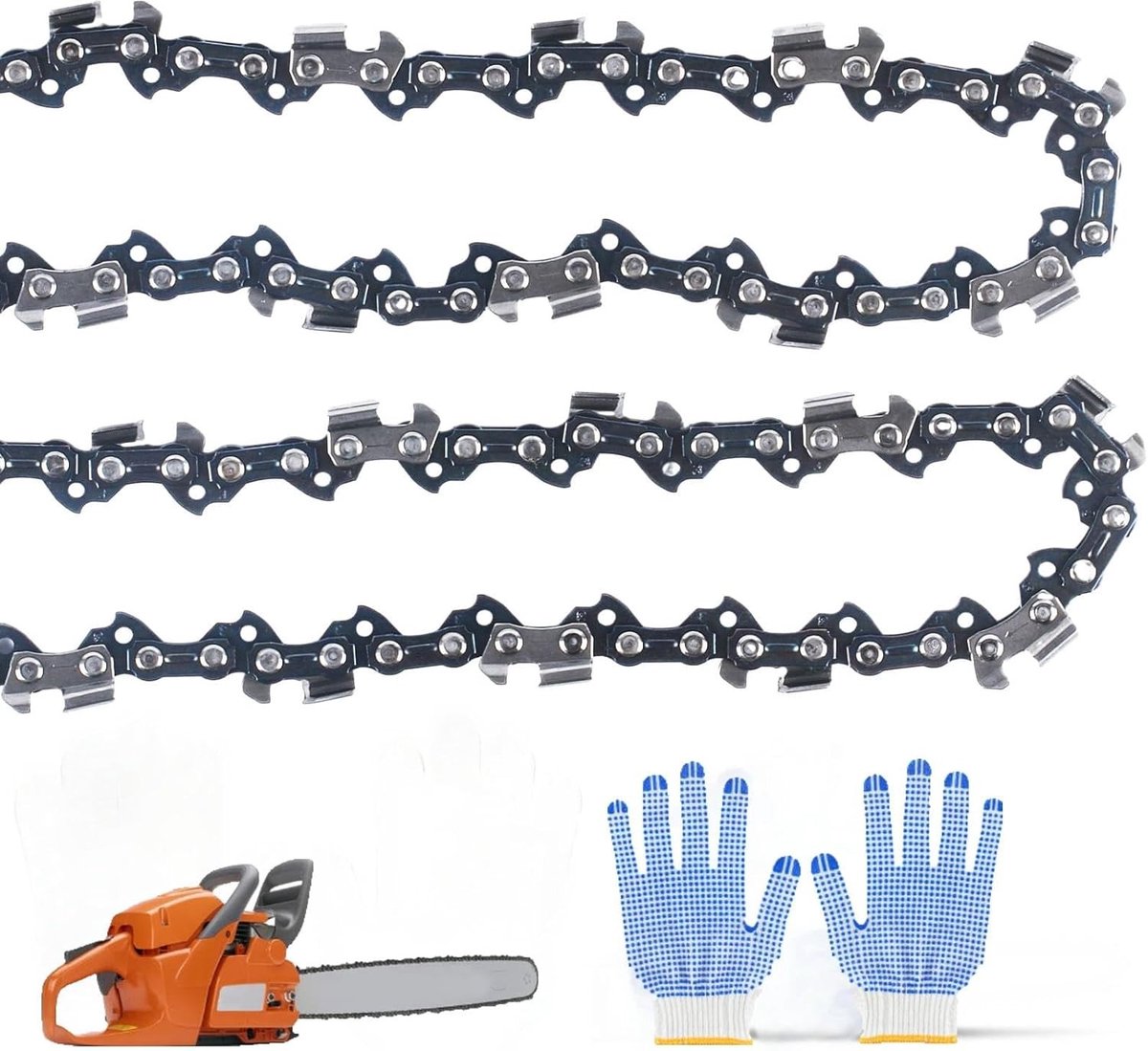 2 Stuks Kettingzaagketting 35 cm 3/8" LP 52 Aandrijflinks, Lage Terugslag Ketting Compatibel met Diverse Merken zoals Bosch en Husqvarna