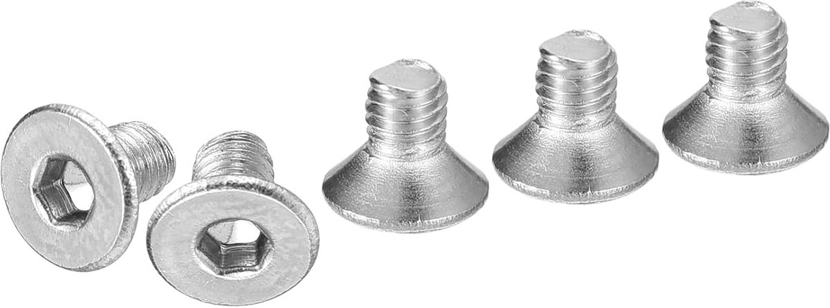 Hex schroeven 0.5x5mm - 80 stuks roestvrij staal - verzonken kop - voor stevige bevestiging - ShopVlot