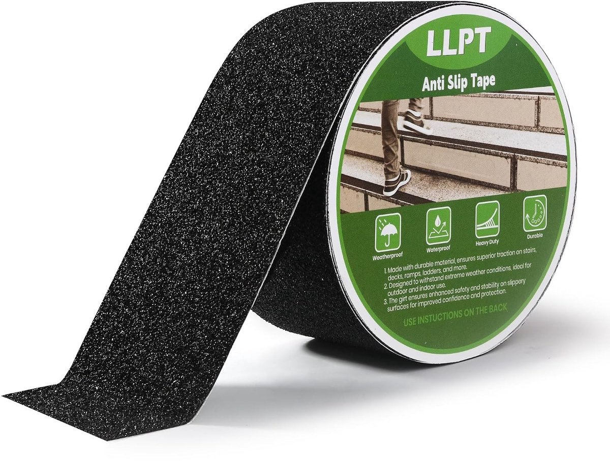 Grip Tape Anti-Slip Tape 76 mm x 5 m - Zwarte Plakstrips voor Verbeterde Grip en Veiligheid