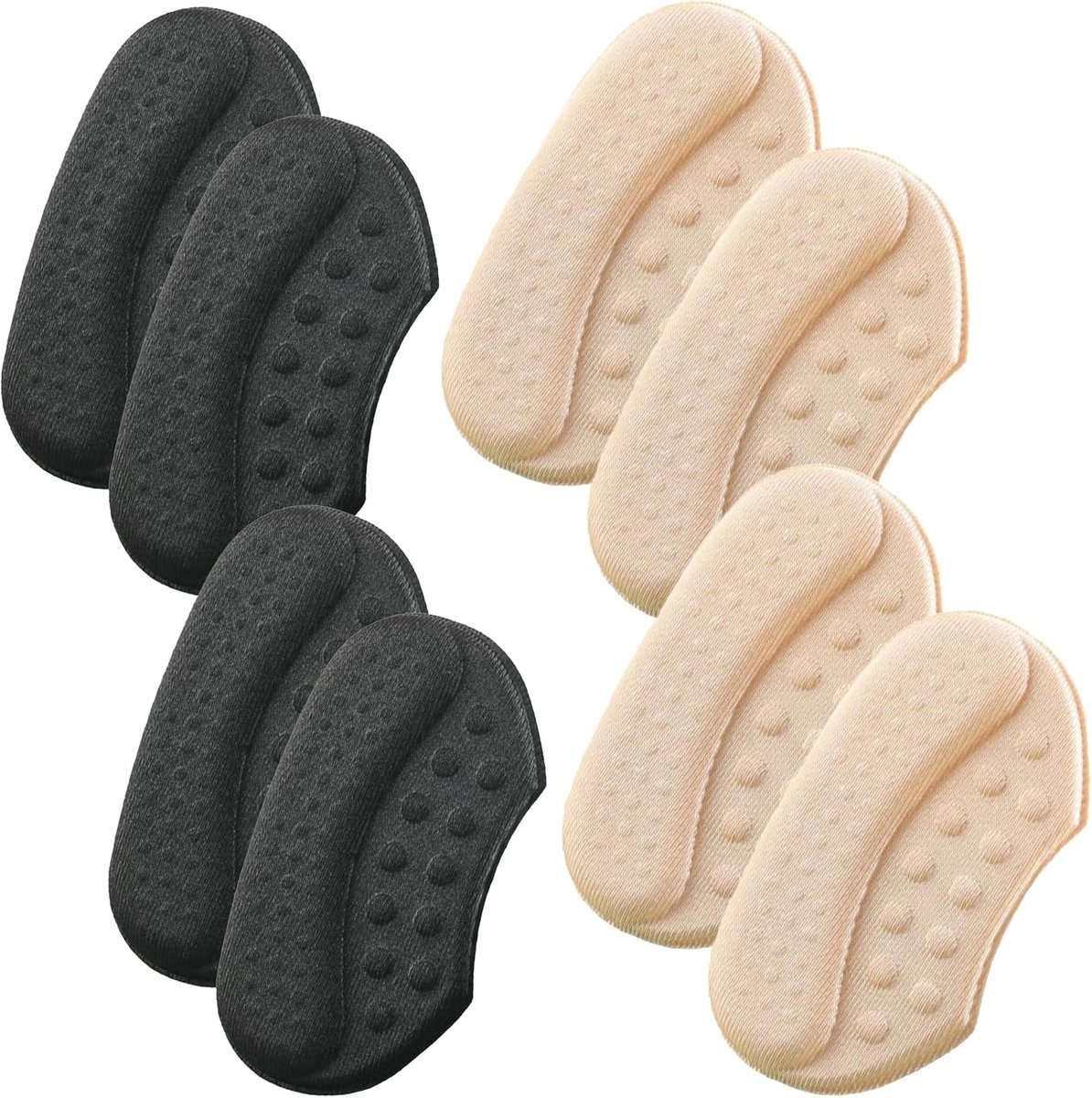 4 Paar Hielbeschermers, Zelfklevende Hielpads voor Schoenen, 3mm & 6mm Hielvullers voor Te Grote Schoenen, Comfort en Bescherming voor Dames en Heren