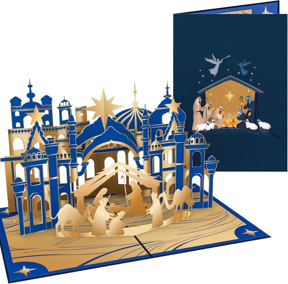 PopLife Nativity Scene 3D Pop Up Card - Handmade Card, Religious Holiday, Blank - ShopVlot
