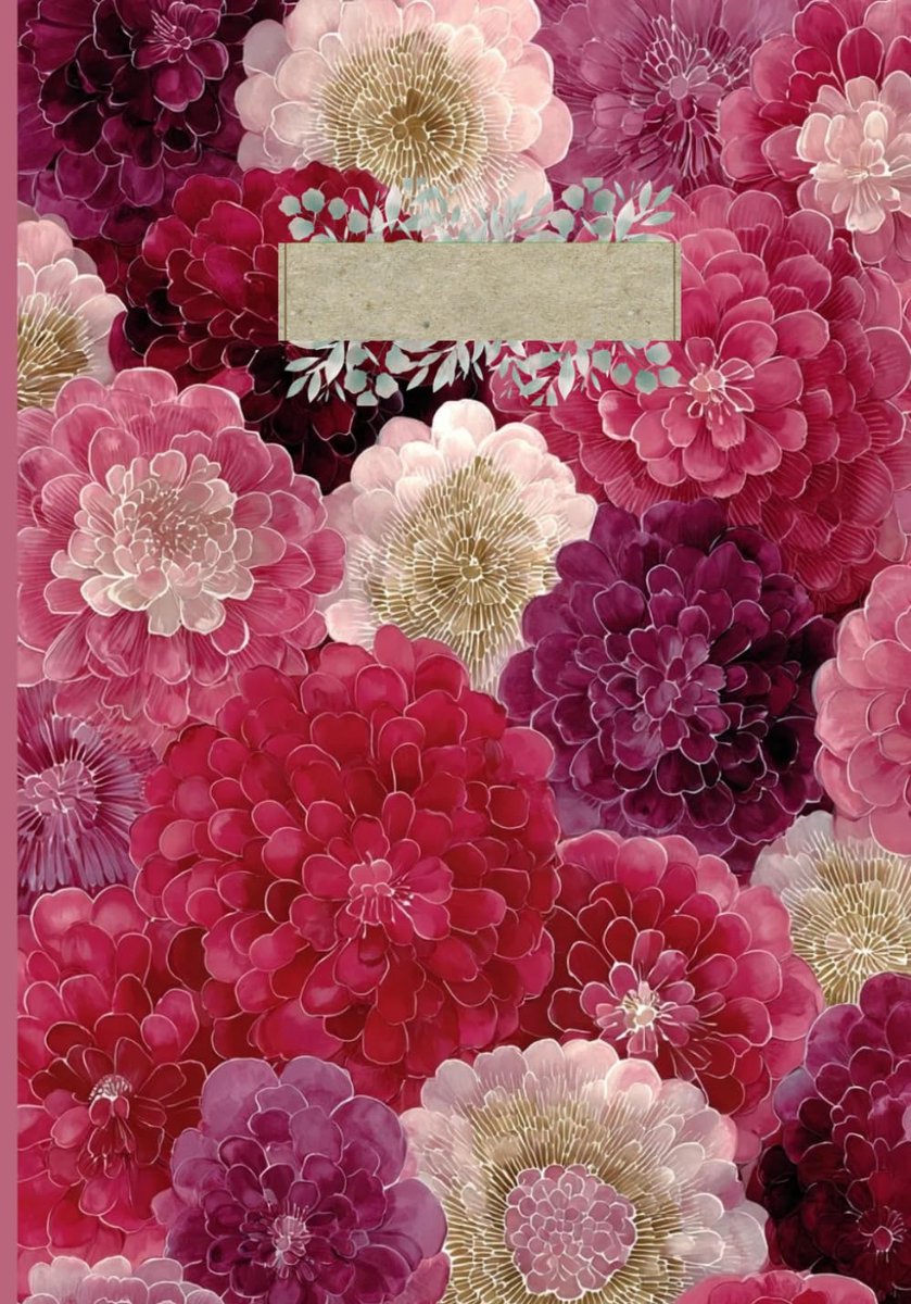 Floral Composition Notebook: Wide Ruled Paperback Notebook with Vintage Pink & Burgundy Dahlia Floral Pattern - ShopVlot