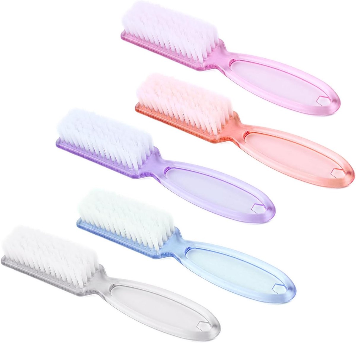 5 pieces long nail brushes, professional nail brushes, nail brushes with handle, nail brushes with soft brushes and - ShopVlot