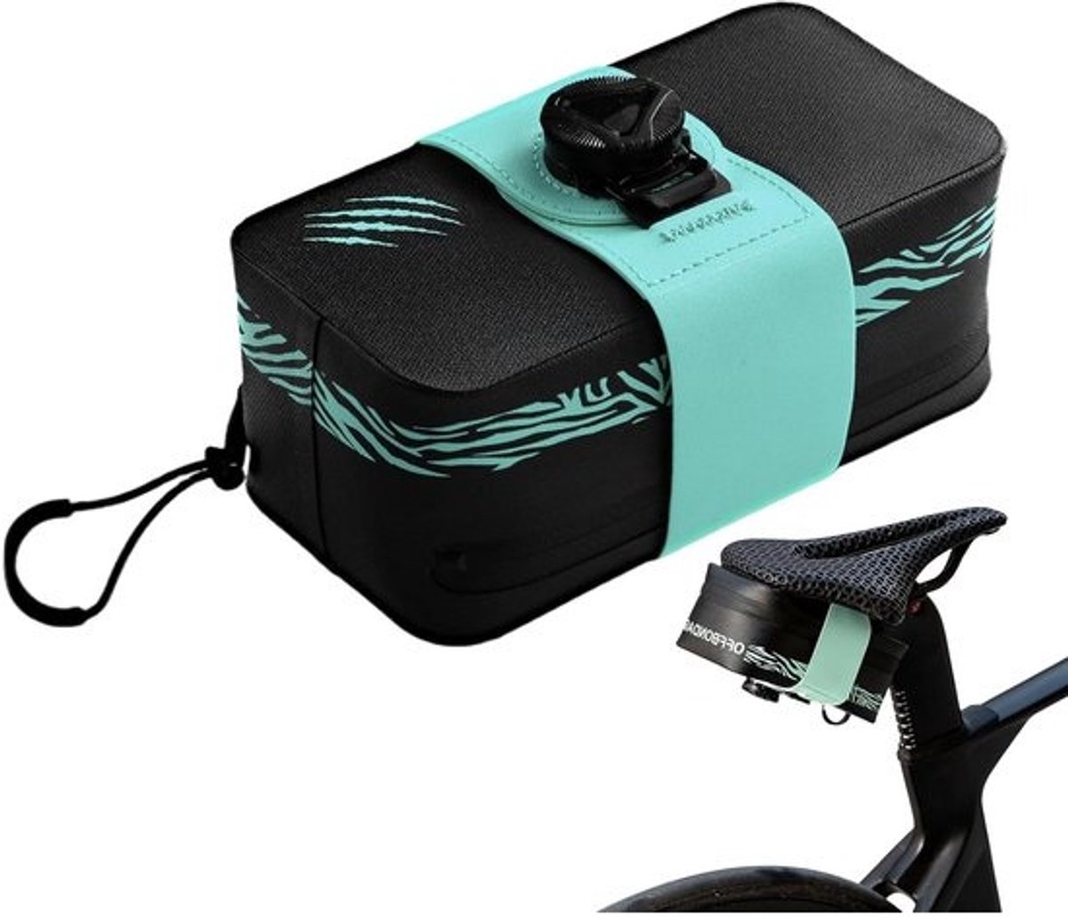 Fietszadeltas - Zadelopbergzak - Voor het organiseren van fietsen - Trillingsvrije stabiliteit - 05 liter - Cyaanblauw