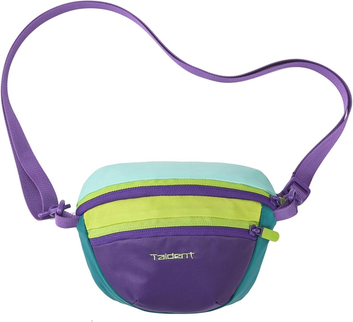 Kleurige schoudertas met meerdere vakken, nylon, ideaal voor wandelen, sport en dagelijks gebruik, paars