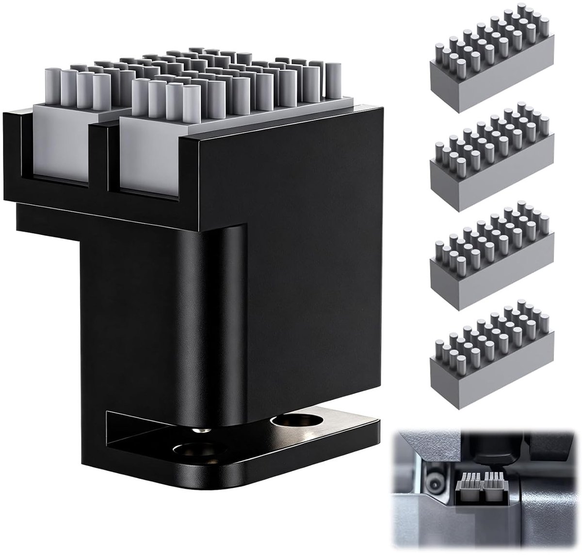 3D Printer Borstelset met 4 Siliconen 3D Printer Düsen, Dual Borstels en Reinigingskit voor Bambu Lab P1P/P1S/X1C/X1E, Efficiënte Onderhoudsaccessoires voor 3D Printers