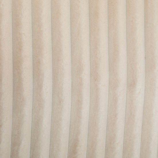 Textuur van beige fluwelen stof met verticale ribbels.