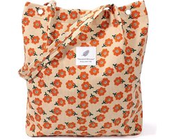 Grote corduroy crossbodytas 34*28,5*10 cm Dames shopper tas Handtas Schoudertas Ultralichte crossbodytas Kleurrijk gestreepte boodschappentas Modieuze stoffen tas voor dagelijks gebruik Werk Kantoor School,Mi Meihua