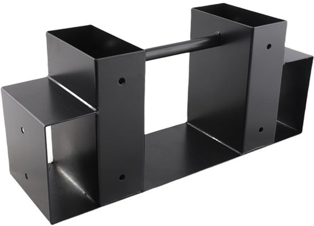 Houtrek - Voor houtopslag - Voor buitenhaard - Met weerbestendige coating - 36x16x13 cm - Zwart