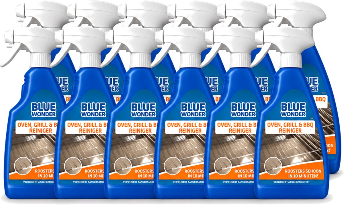 12 x Blue Wonder - Oven & Grill Reiniger - Diepe Reiniging - 500 ml - Voordeelverpakking - 12 stuks