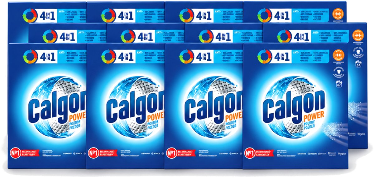 12 x Calgon - Wasmachinereiniger - Tegen Kalkaanslag / Corrosie / Wasmiddelresten / Geuren - 67 Wasbeurten - Voordeelverpakking - 12 stuks