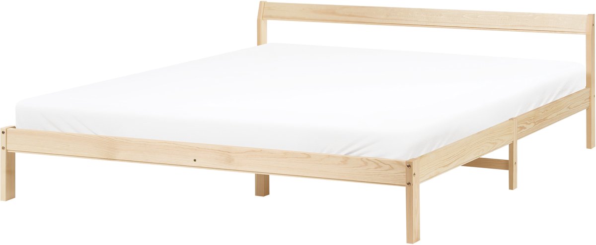 MADONE - Tweepersoonsbed - Lichtbruin - 180 x 200 cm - Dennenhout