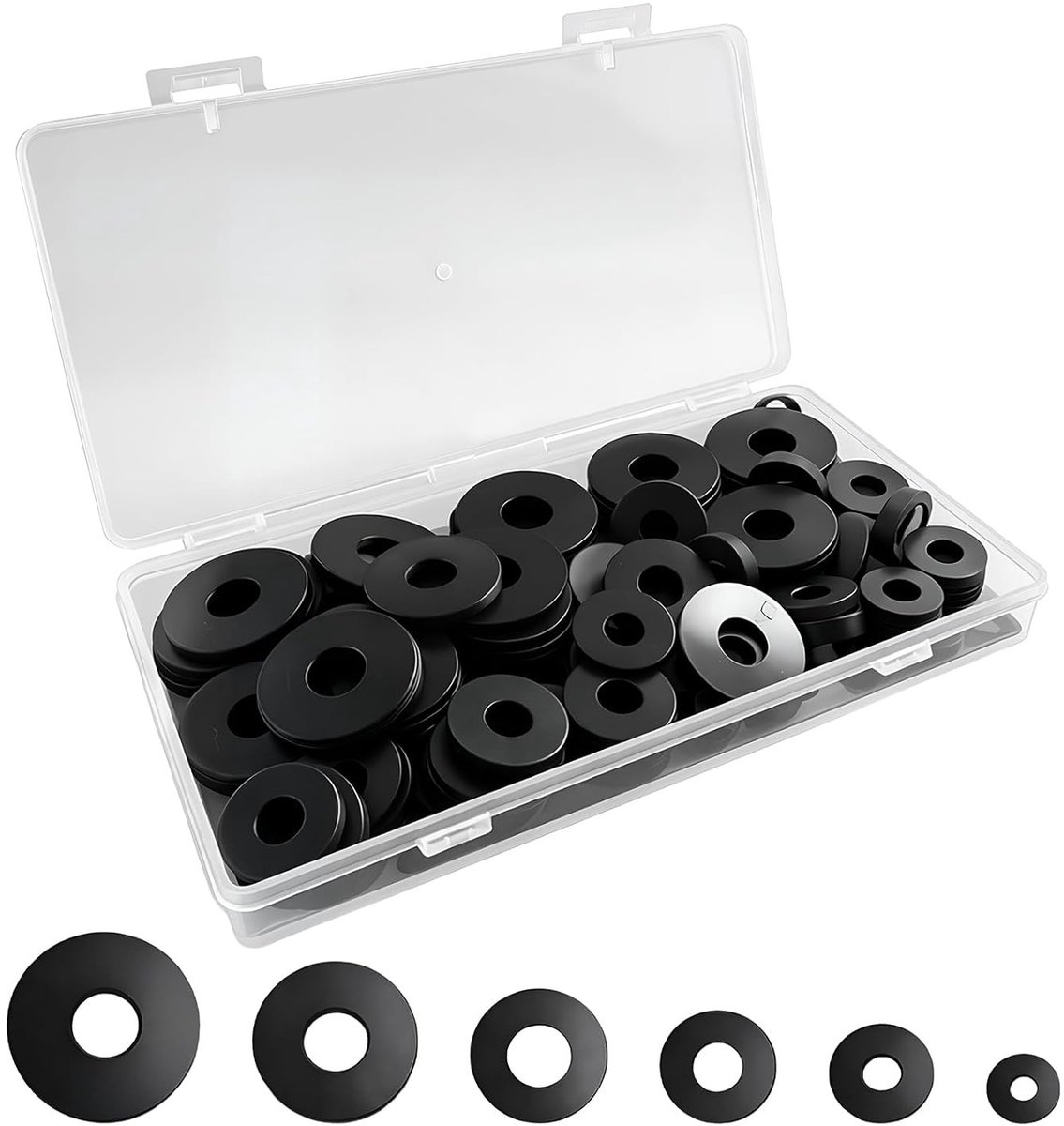 Set van 150 rubberen ringen in 6 maten, slijtvast en waterdicht, ideaal voor meubels, werkplaats en bescherming, diameter 30/25/20/16/12/10.5 mm