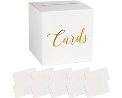 MOLIMOLI Boîte à Enveloppes de Mariage et Baptême - aux Lettres Carrée 22cm en Carton avec Impression "Merci" Dorée - ShopVlot