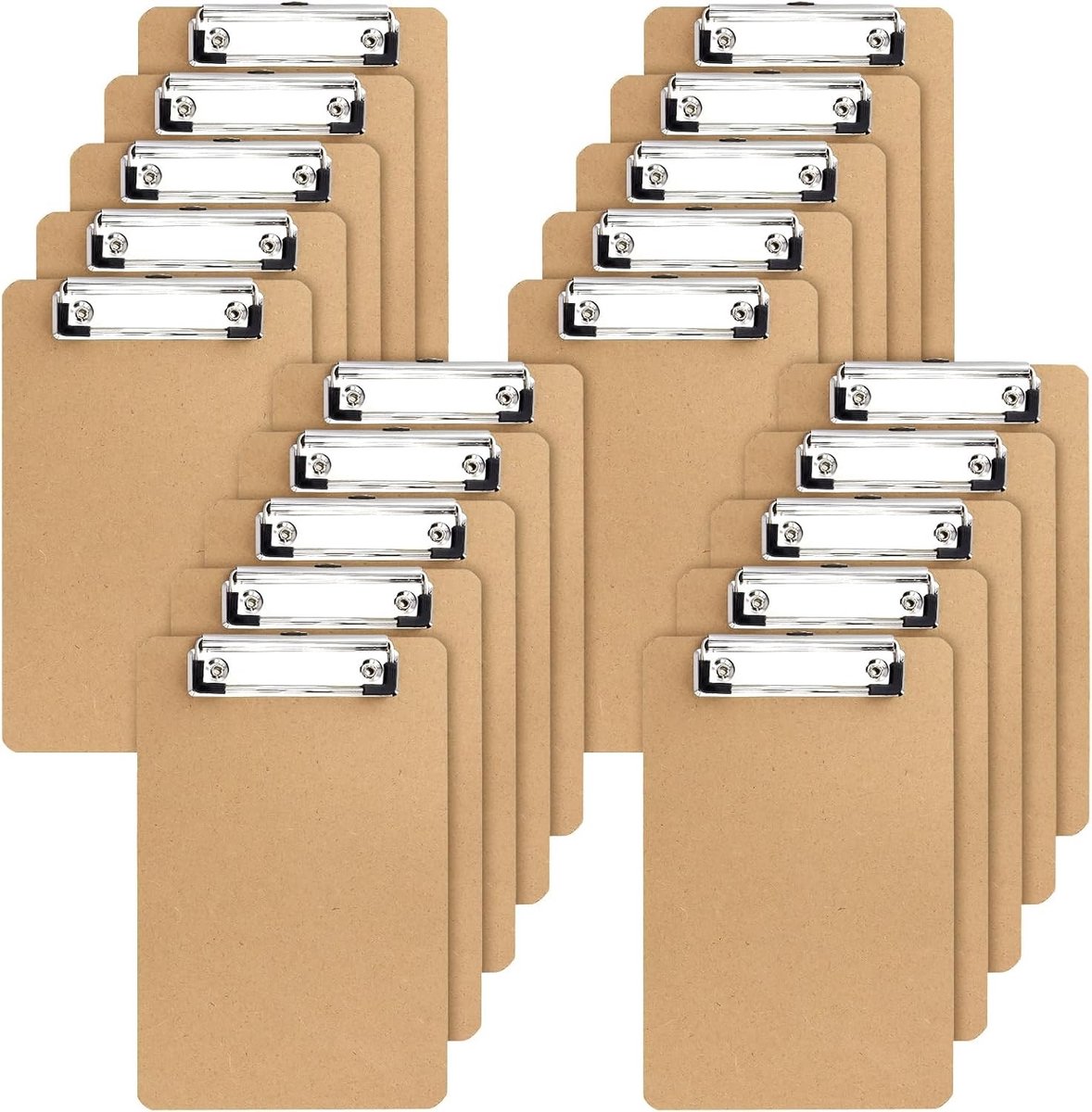 20 Stuks A5 Houten Clipboard met Metalen Clip en Hanggat, Bruin Clipboard voor Kantoor en Restaurant, Perfect voor Notities en Documenten