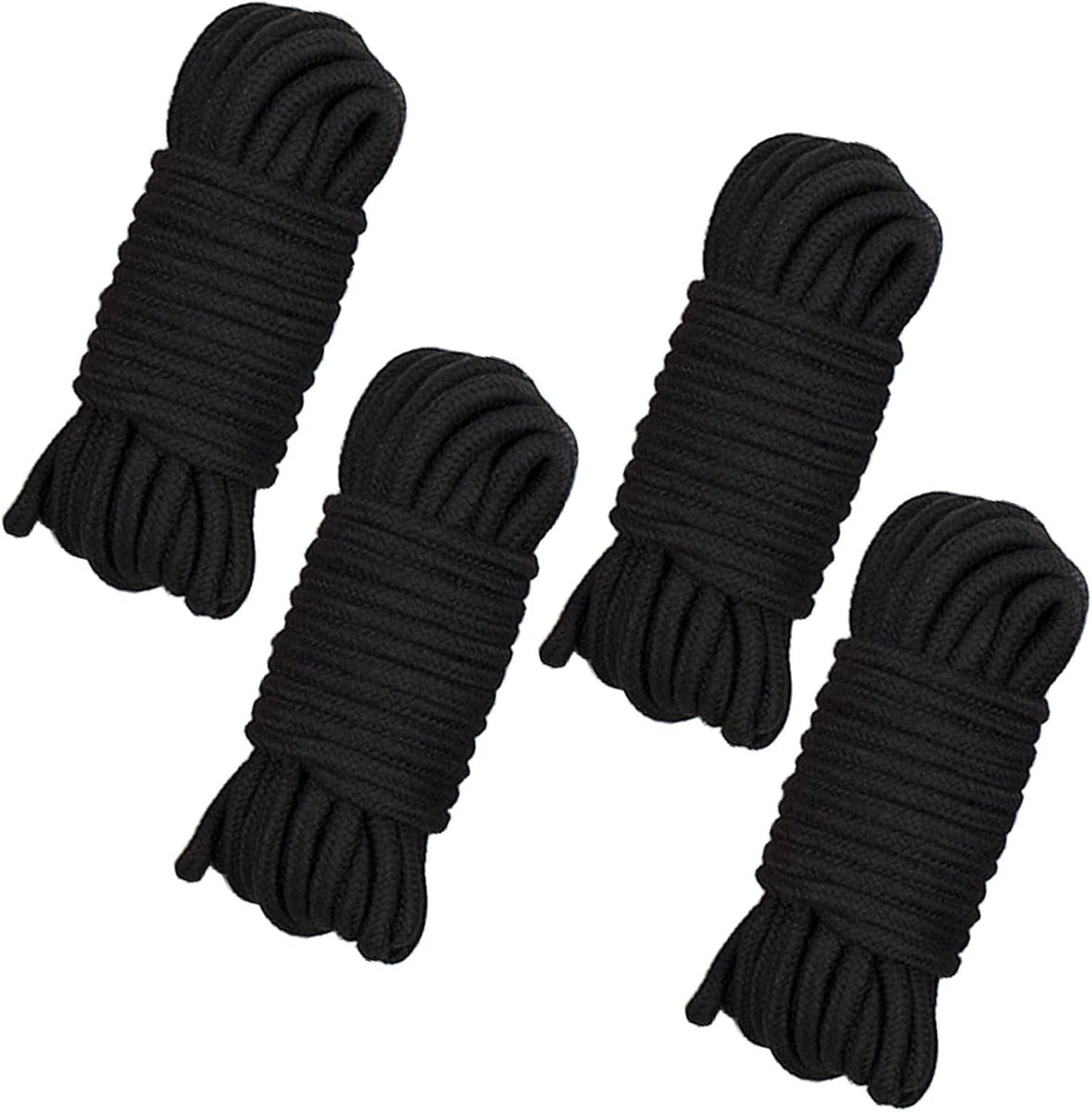 4-delige Katoenen Touwset, 10m Lang, 8mm Dikte, Ideaal voor Kamperen, Tuinieren en Klimmen