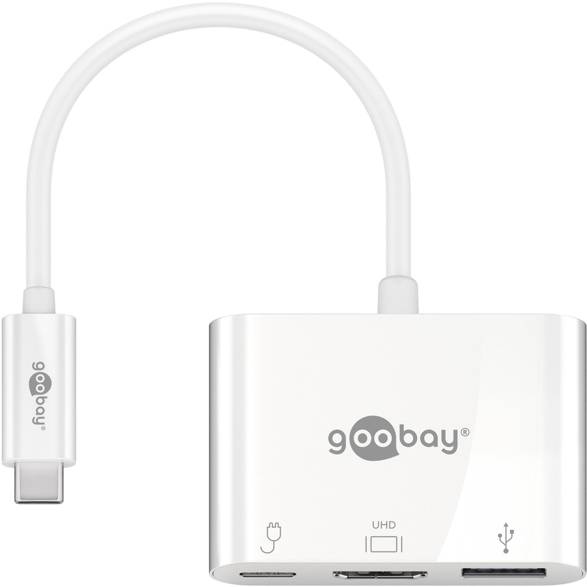 Image of Goobay USB-C multiport-adapter naar HDMI, PD en USB 3.2, wit