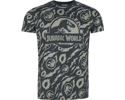 Jurassic Park Jurassic World - Allover Heren T-shirt - meerkleurig - L