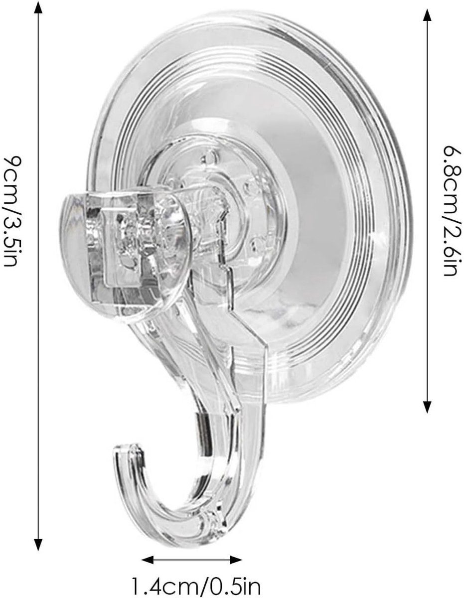 Multifunctionele Zuignap Haak, Herbruikbaar en Sterk, Ideaal voor Keuken en Badkamer, Tot 3 kg, Diameter 7 cm, Eenvoudig te Bevestigen zonder Boren