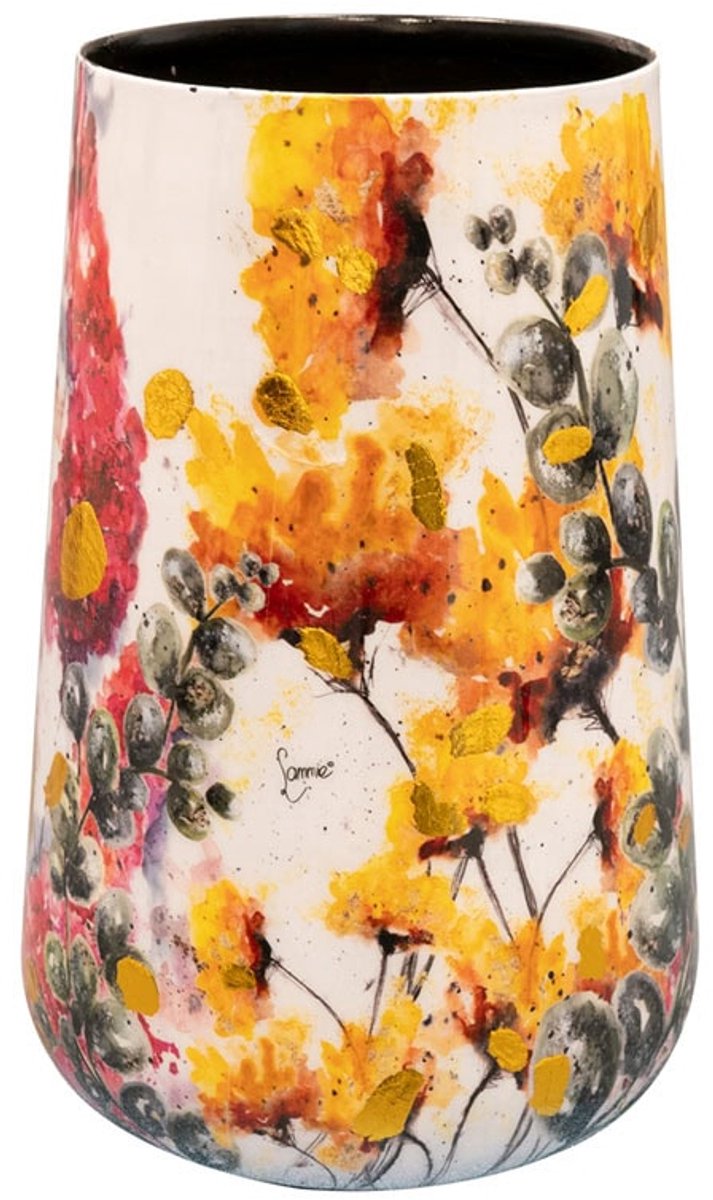 TS Collection - Vaas Designed by Lammie - Midnight bloom - 20x29 - Metaal & Epoxy - Exclusieve woonitems voor binnen - Handgemaakt - Unieke print - Designed by Lammie