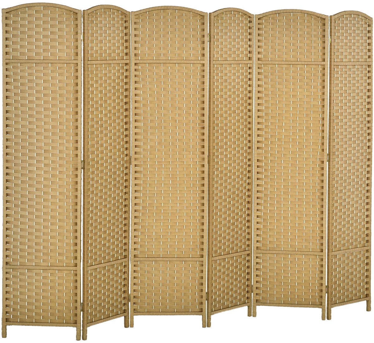 Hoohohoo Kamerscherm Bamboe - Privacy Scherm Binnen - Ruimteverdeler 6-Delig - Opvouwbaar - Vrijstaand - Woonkamer - 240x170 cm Natuurlijk hout